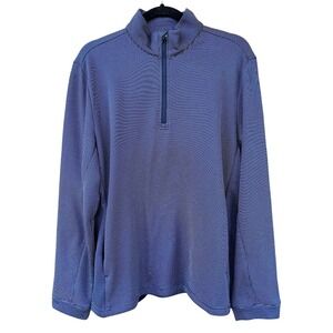 Ben Hogan Men's Blue Long Sleeve Micro Jacquard 1/4 Zip Golf Sweater‎ Medium